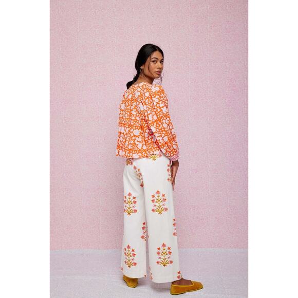 Sz Blockprints Disco Pants In Soft Rose Tangerine - S - Picture 3 of 6